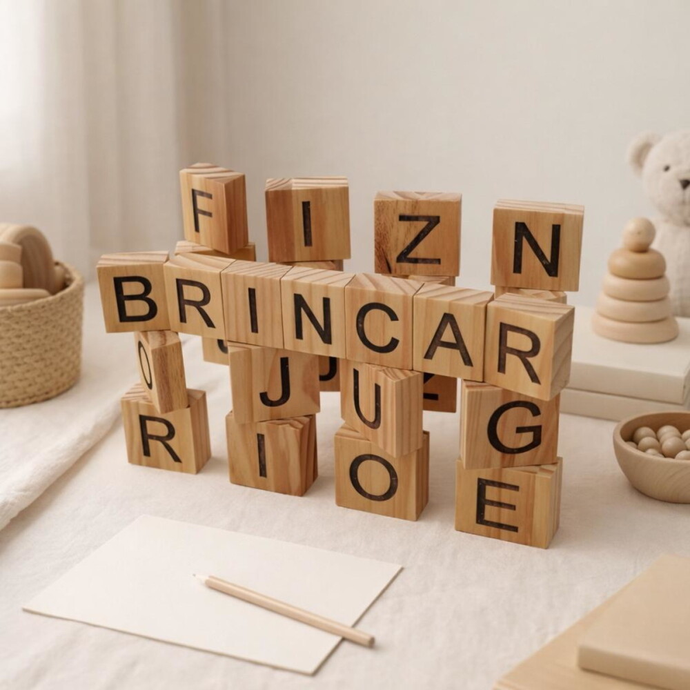 Letras Móveis de Madeira - Kit Básico 36 Peças