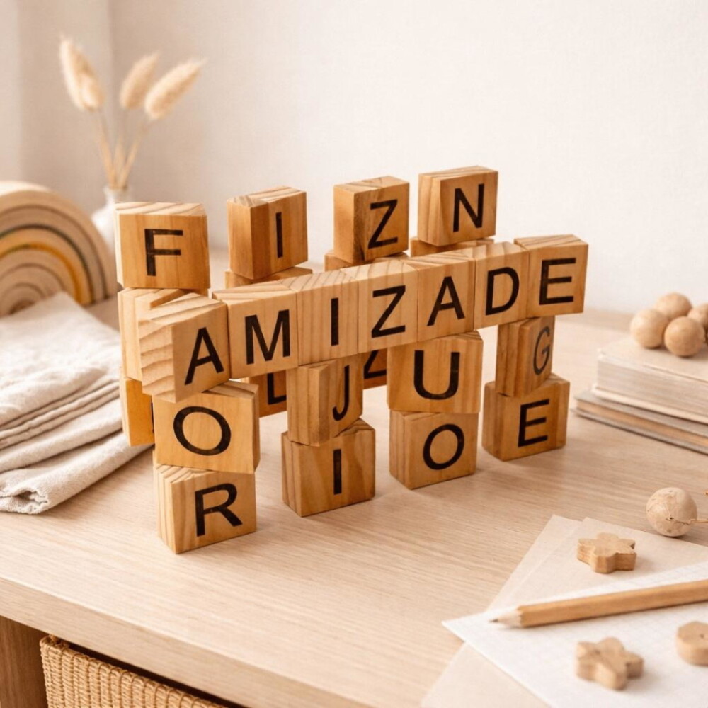 Letras Móveis de Madeira - Kit Básico 36 Peças