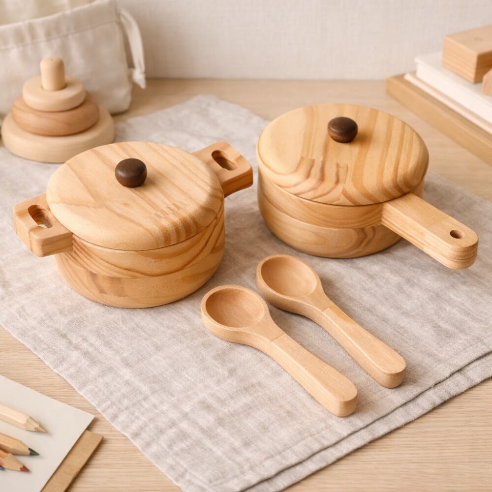 Kit Cozinha de Madeira com 4 Peças