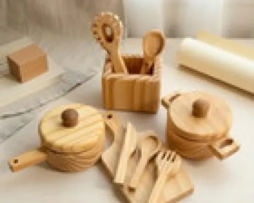 Kit Cozinha de Madeira - com 9 Peças