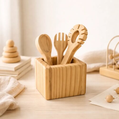 Kit Cozinha de Madeira - com 9 Peças