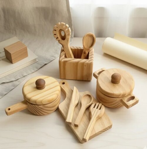 Kit Cozinha de Madeira - com 9 Peças