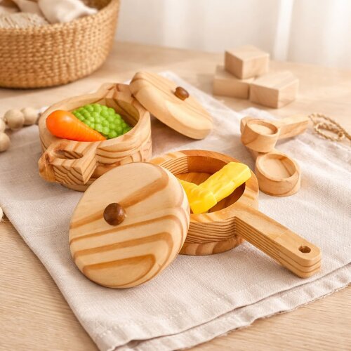 Kit Cozinha de Madeira com 4 Peças