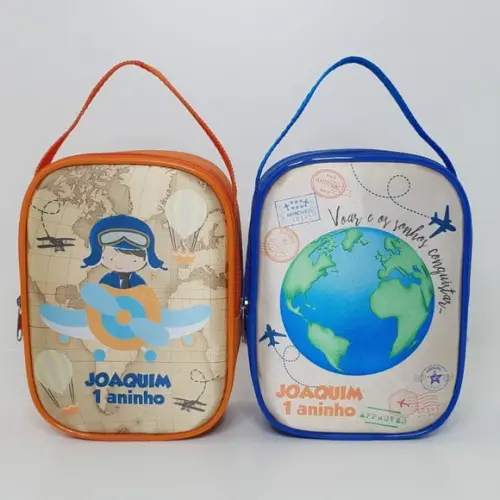 Bolsa Volta ao Mundo Aviador Personalizada
