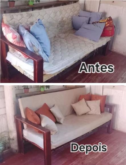 2 Capas Assento/encosto e Almofadas Suede