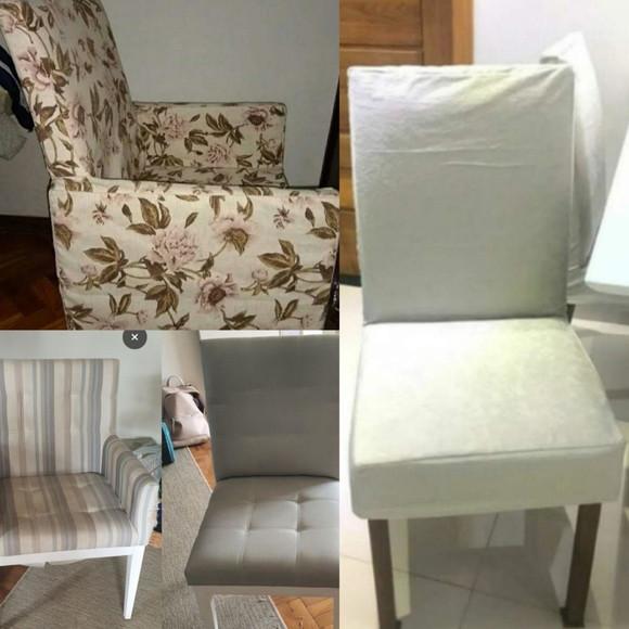 2 Capas para Poltrona e 4 Capas para Cadeira em Suede