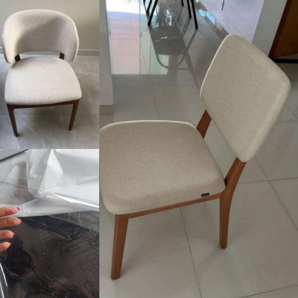 4 Capas Cadeira Encosto e Assento Separados em Sarja