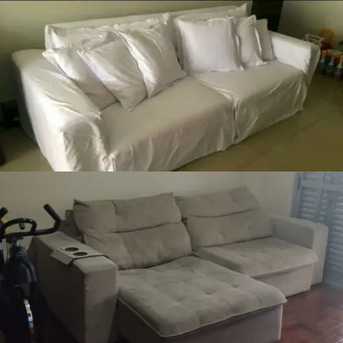 1 Capa P Sofá até 2.50 Rec. em Sarja ,2 Almofadas G e 7 P