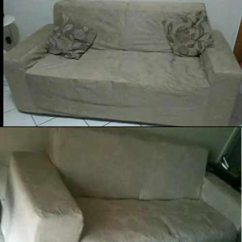 1 Capa Sofá Inteiriça em Suede, até 2 Metros Sob Medida