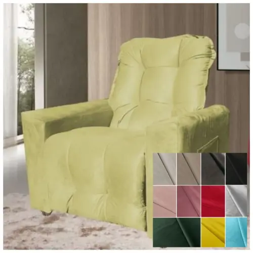 2 Capas Poltrona Encosto Alto em Suede Sob Medida