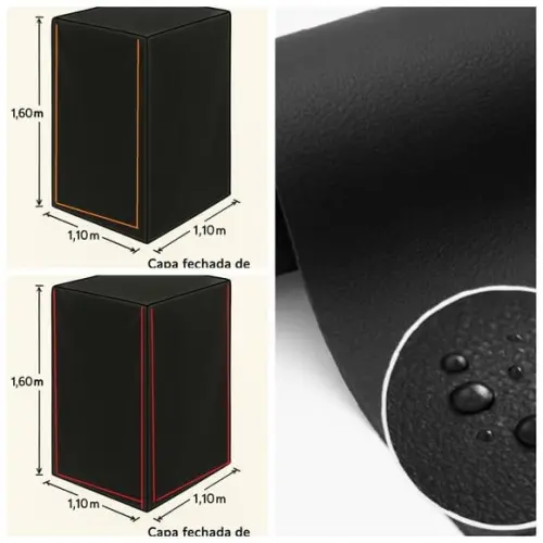 2 Capas Toda Fechada com Zíper em Corino