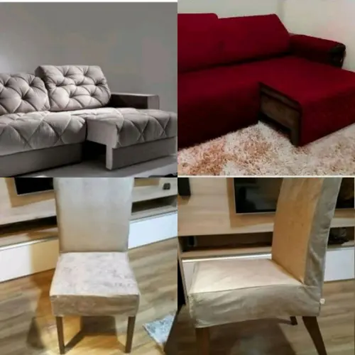 4 Capas Cadeira em Suede
