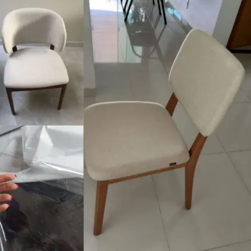 4 Capas Cadeira Encosto e Assento Separados em Sarja