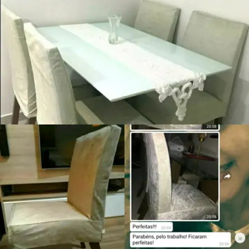 4 Capas Para Cadeira Em Suede Amassado