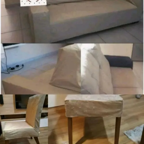 Kit 4 capas para cadeira, 1 capa sofá inteiriça e 1 capa puf