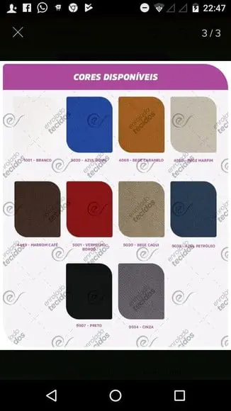 6 Capas Cadeira em Sarja Paletizada (varias Cores)
