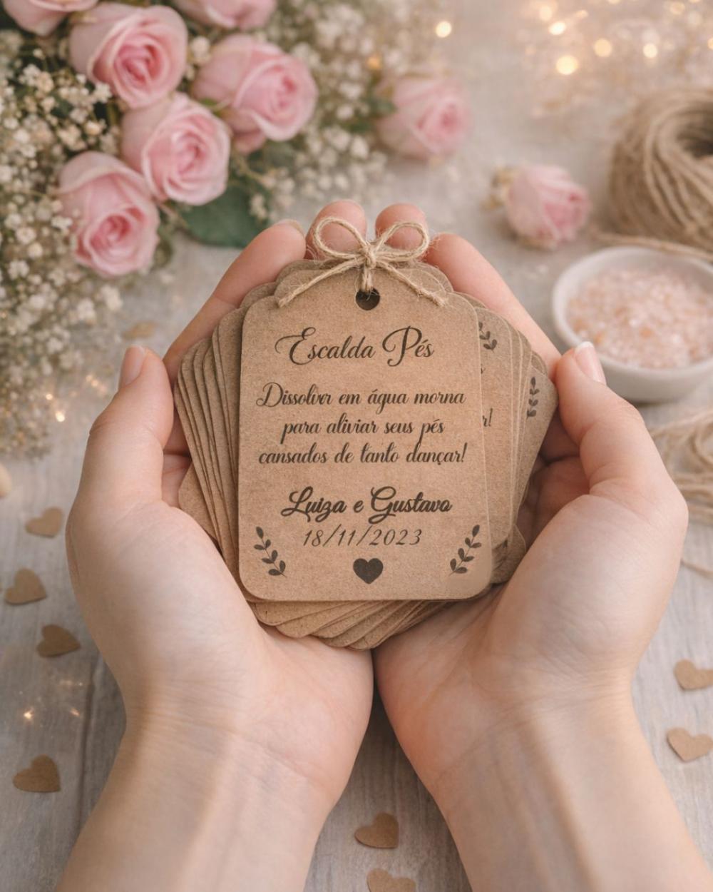 Tag Kraft Personalizada para Lembrancinha Casamento Festa