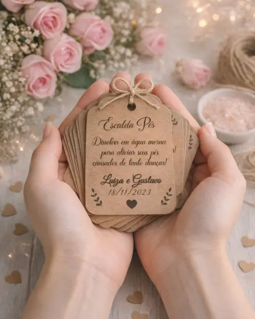 Tag Kraft Personalizada para Lembrancinha Casamento Festa