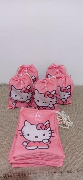 Sacolinha Saquinho Surpresa em Tecido Hello Kitty