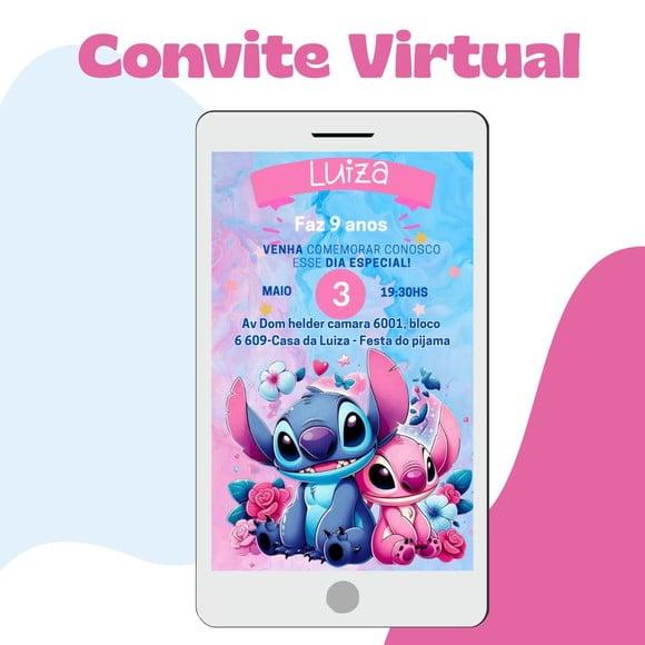 Convite Infantil Stich- Arte Virtual