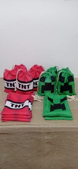 Sacolinha Surpresa em Tecido Tnt ou Clipper Minecraft