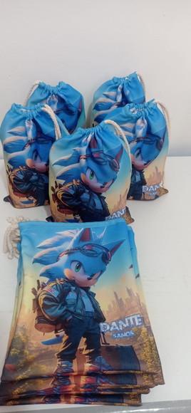 Saquinho Surpresa Frente e Verso Sonic