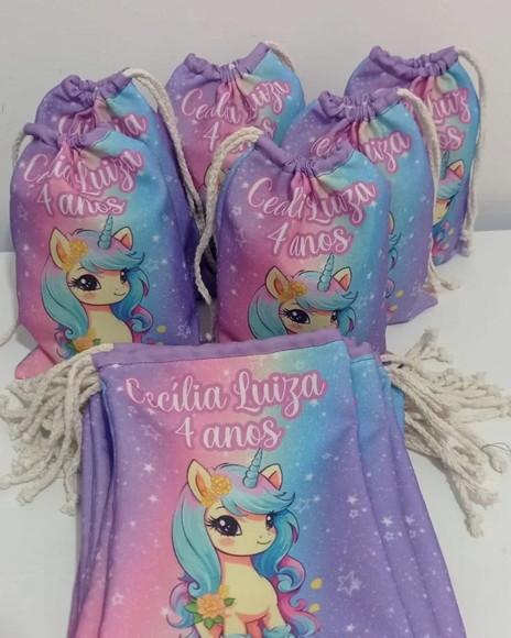 Saquinho Surpresa Tamanho 20x15 Unicornio