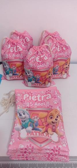 Sacolinhas Surpresa em Tecido Frente e Verso Patrulha Canina
