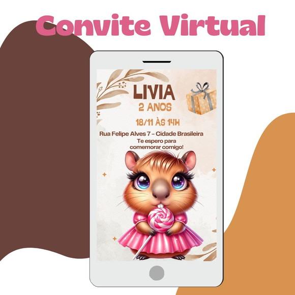 Convite Infantil Capivara Virtual