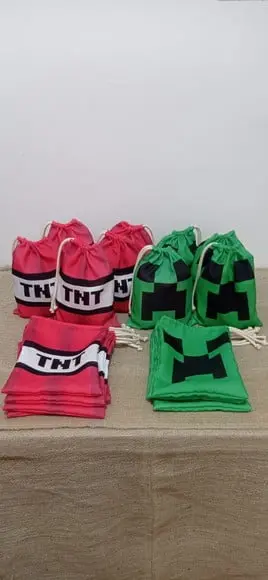 Sacolinha Surpresa em Tecido Tnt ou Clipper Minecraft