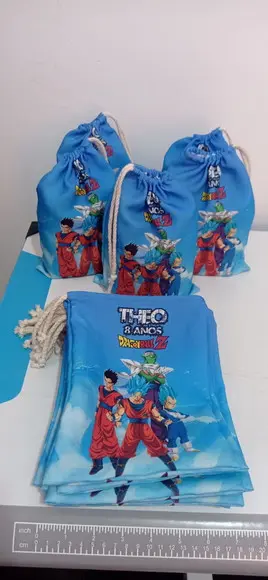 Sacolinha Surpresa em Tecido Dragon Ball Z 20x15