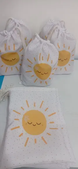 Sacolinha Surpresa Tamanho 20x15 Sol Frente e Verso