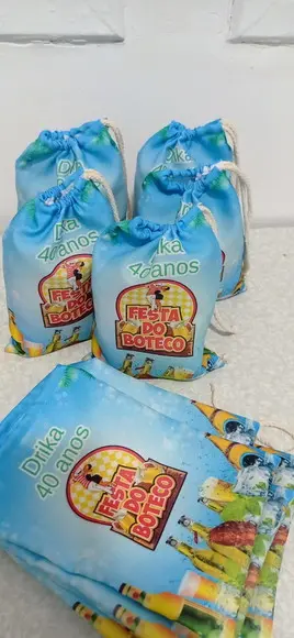 Sacolinha Surpresa em Tecido Festa do Boteco 20x15