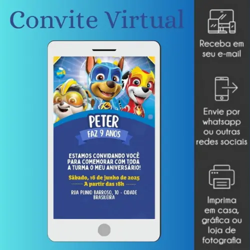 Convite Virtual Digital Patrulha Canina