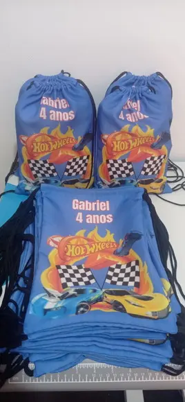 Mochila Saco Personalizada 28x20 Hot Wheels