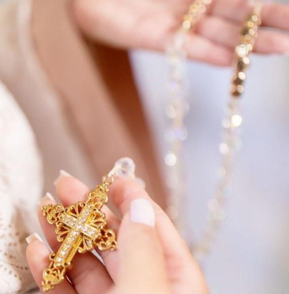 Acessório para Montagem de Terço de Noiva Crucifixo Strass