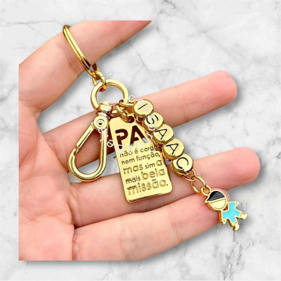 Chaveiro Pai com Nome até 6 Letras Masculino