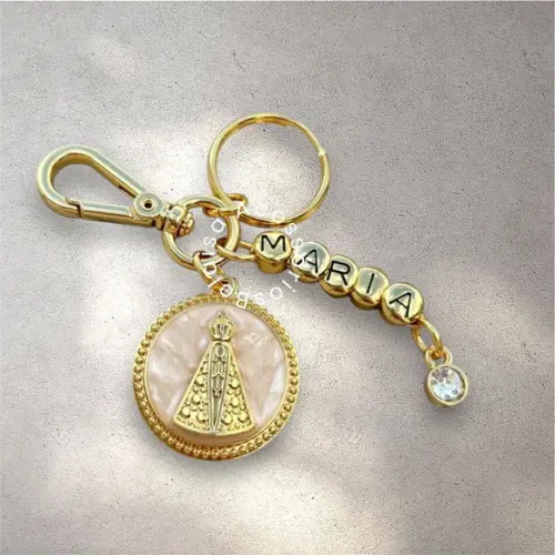 Chaveiro com Nome e Nossa Senhora Aparecida
