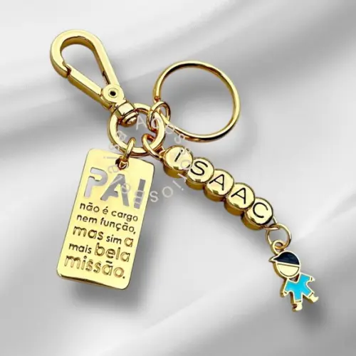 Chaveiro Pai com Nome até 6 Letras Masculino