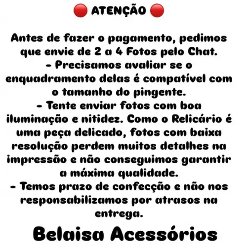 Colar com Relicário Coração Incluso Fotos