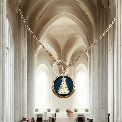 Gargantilha de Nossa Senhora Aparecida Folheado