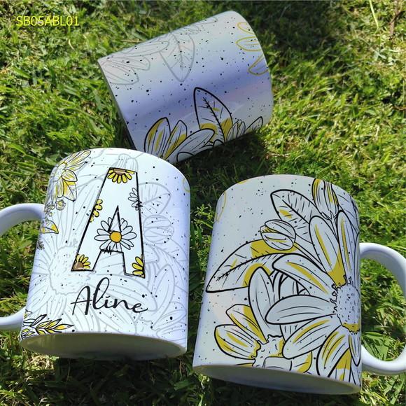 Caneca de Porcelana Alfabeto Personalizada