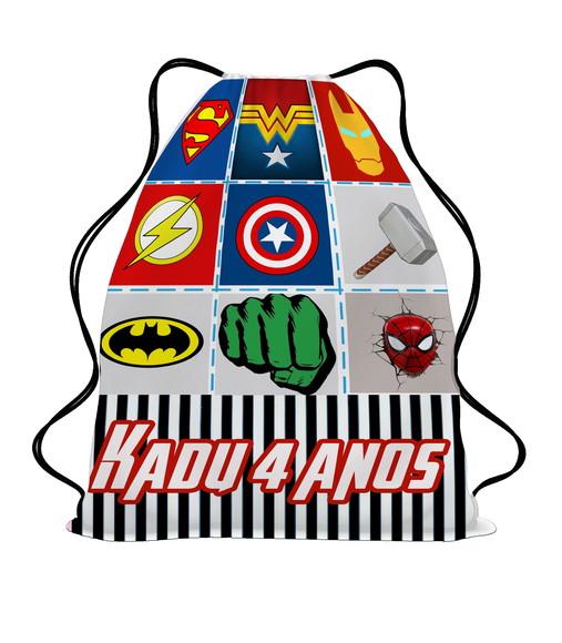50 Mochila Sacochila Mochilinha Infantil Super Heróis