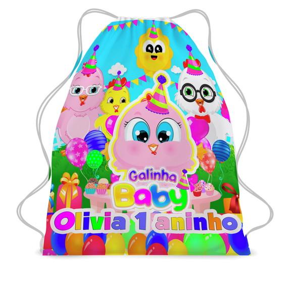 20 Bolsinha Sacochila Mochilinha Galnha Baby-aniversário