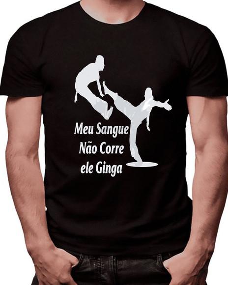 Camiseta Capoeira Preta 100% Algodão