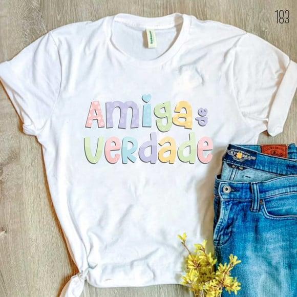 Camiseta Personalizada com Frase Amizade Presente