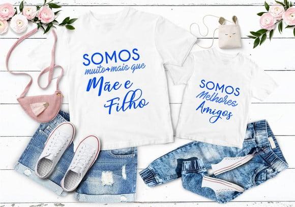 Camiseta Combinando Dia das Mães ? Kit 2 Peças Personalizada