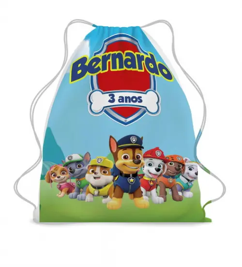 30 Lembrancinha Sacochila Mochila Patrulha Canina