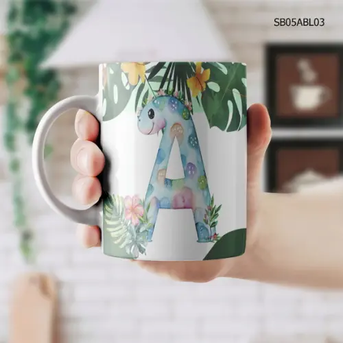 Caneca de Porcelana Alfabeto Personalizada - Todas as Letras