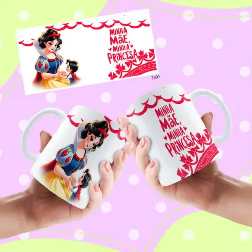 Caneca Personalizada Dia das Mães - Princeas
